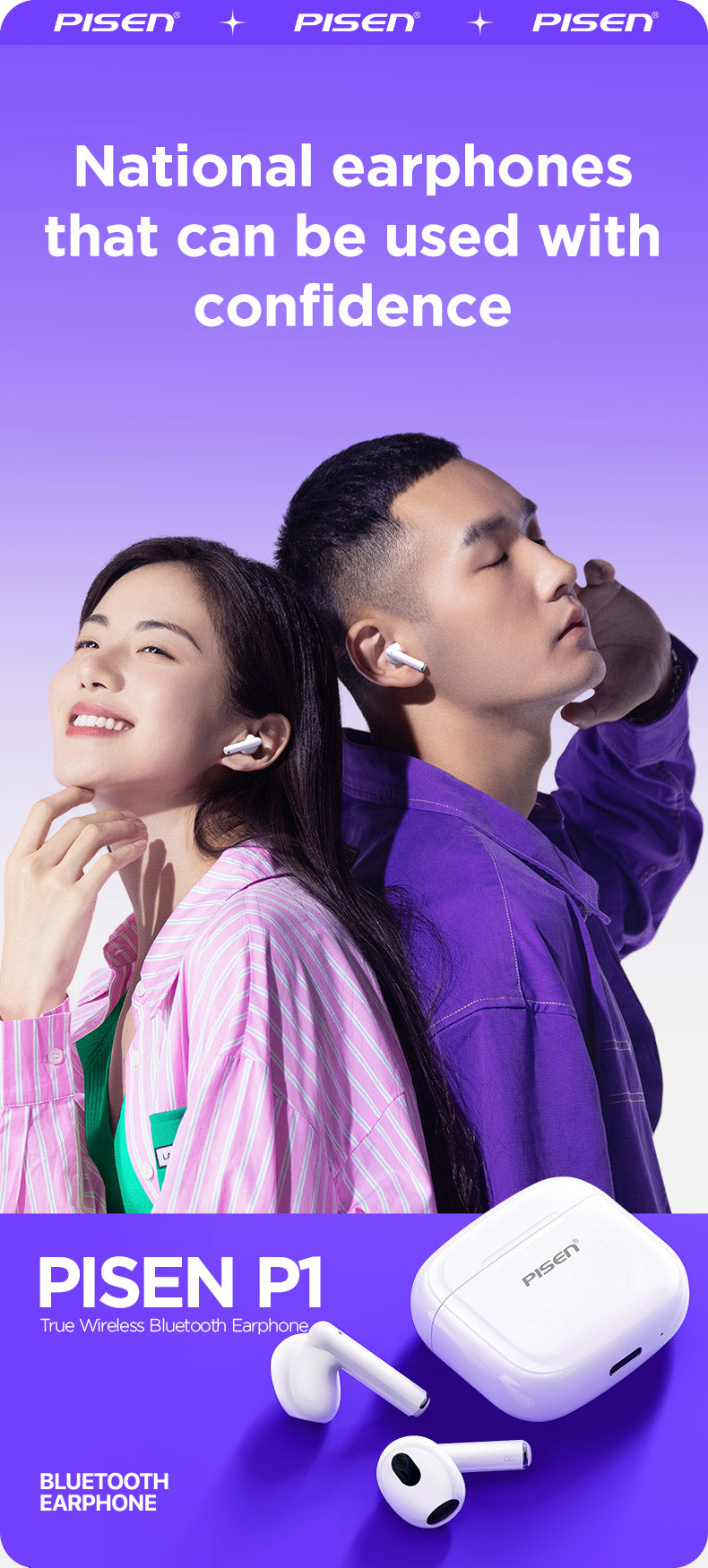 Pisen Auricolari Bluetooth BHD-TW4