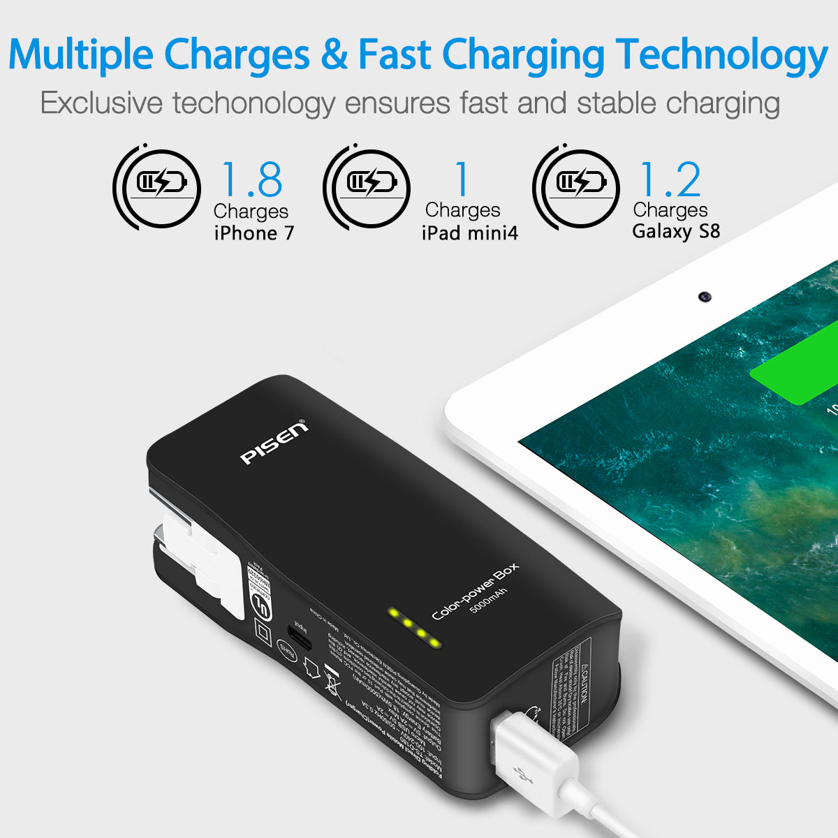 Pisen TS-D180 便携式充电器 5000mah 移动电源 USB