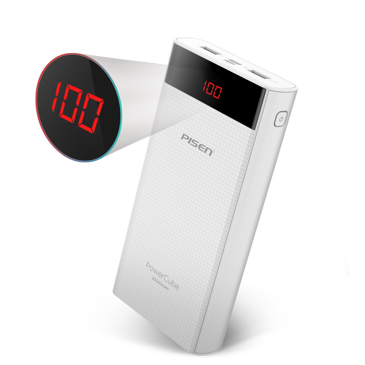 Power Bank 20000 mah PISEN PowerCube Batteria Portatile Esterna con 2 Uscite USB