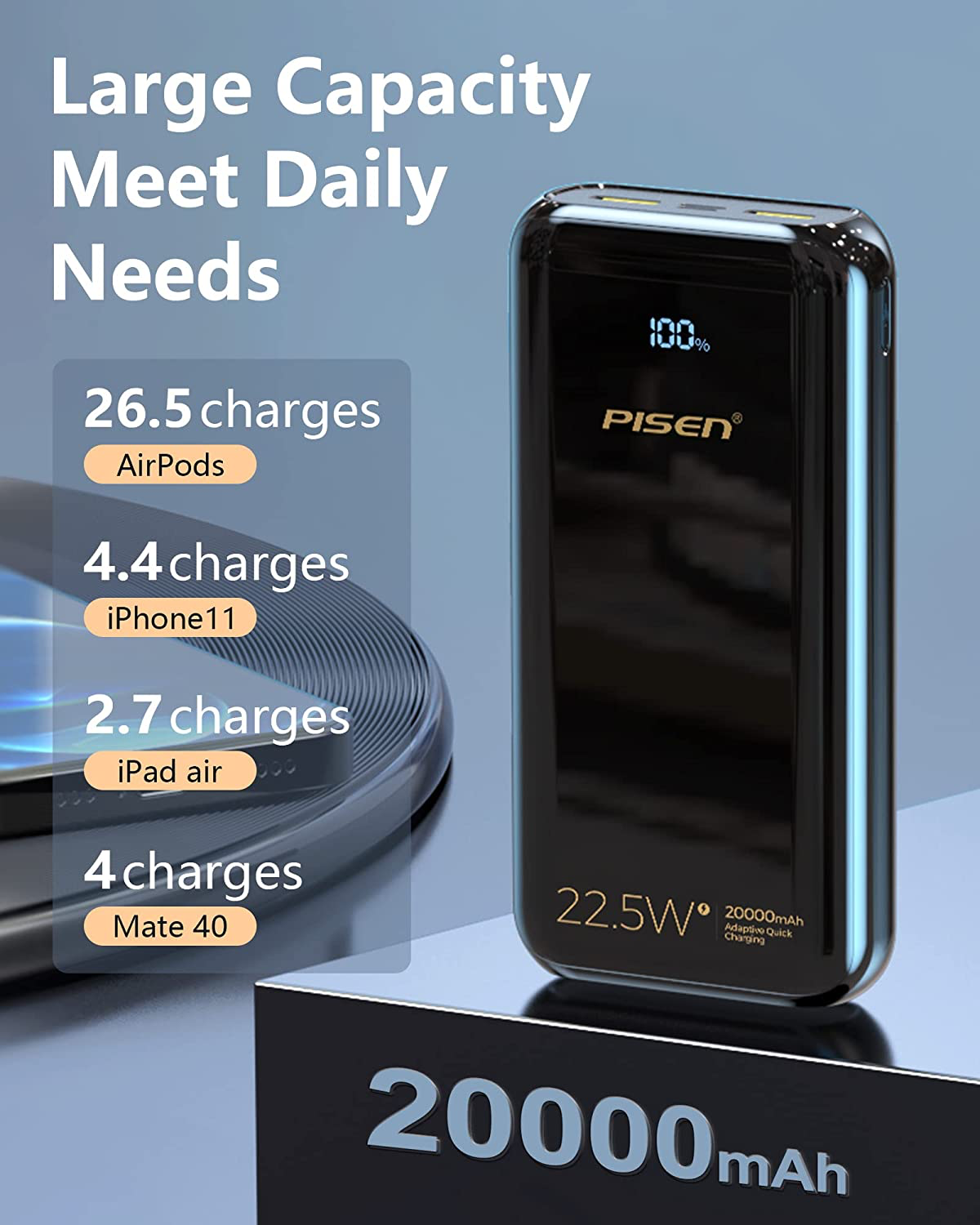 品胜移动电源 20000mAh 22.5W