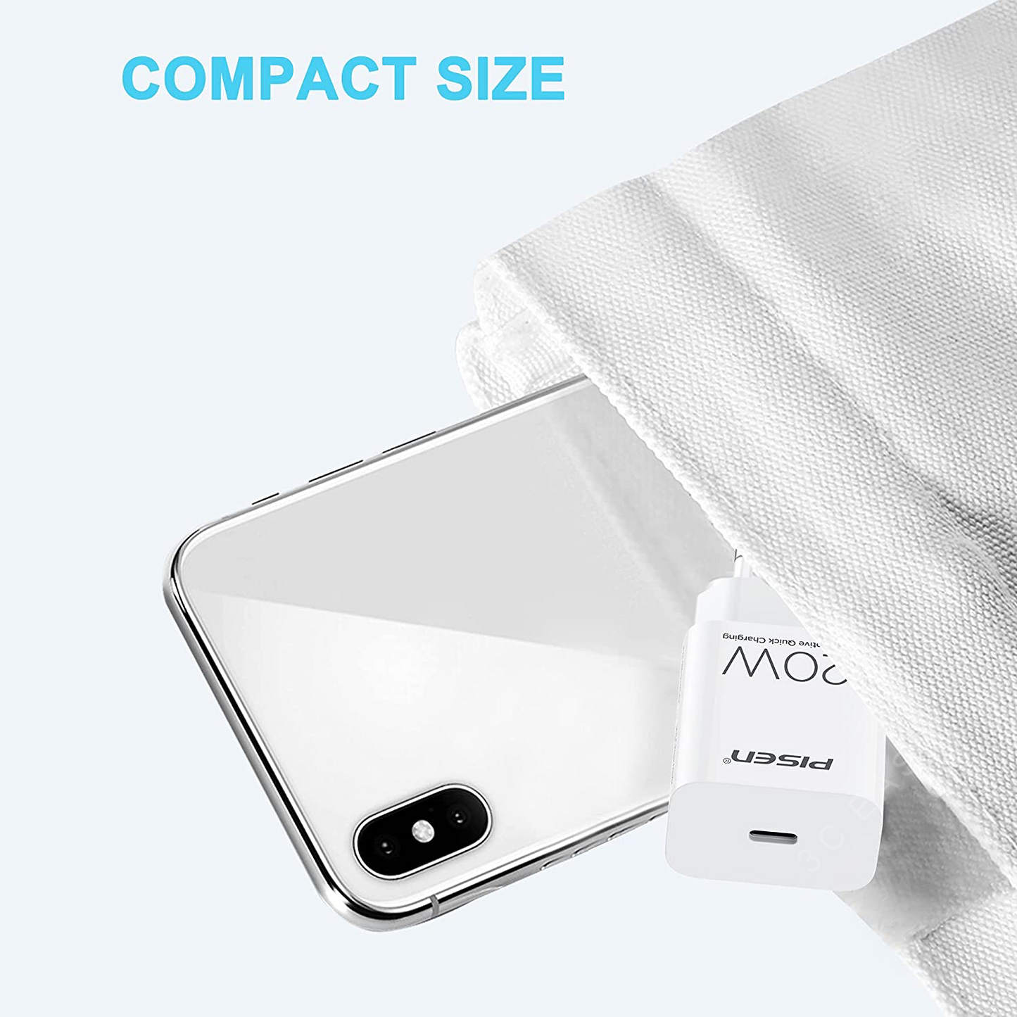 PISEN USB-C PD 壁式充电器 20W