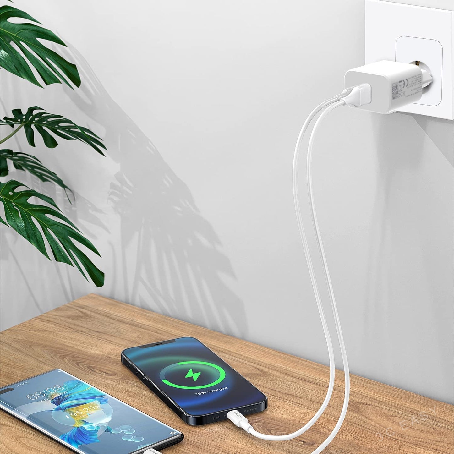 PISEN USB 和 USB-C PD 壁式充电器 18W