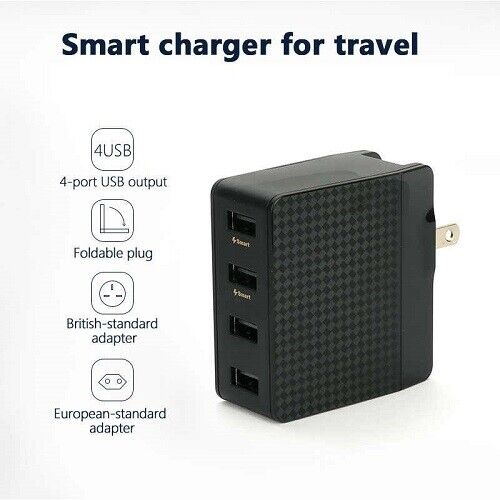 PISEN PowerCombo 通用旅行电池充电器,带 4 个 USB 充电端口