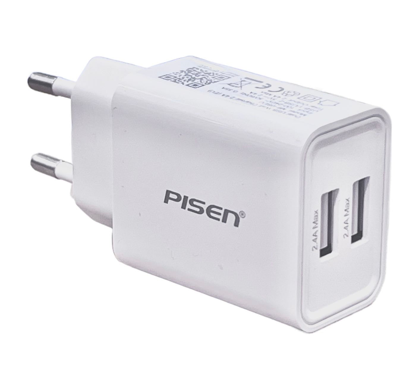 PISEN CARICABATTERIA DUAL USB 2.4A MAX